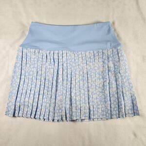 VS PINK Pleated Athletic Pocket Tennis Skort - Floral Light Blue White - Medium
